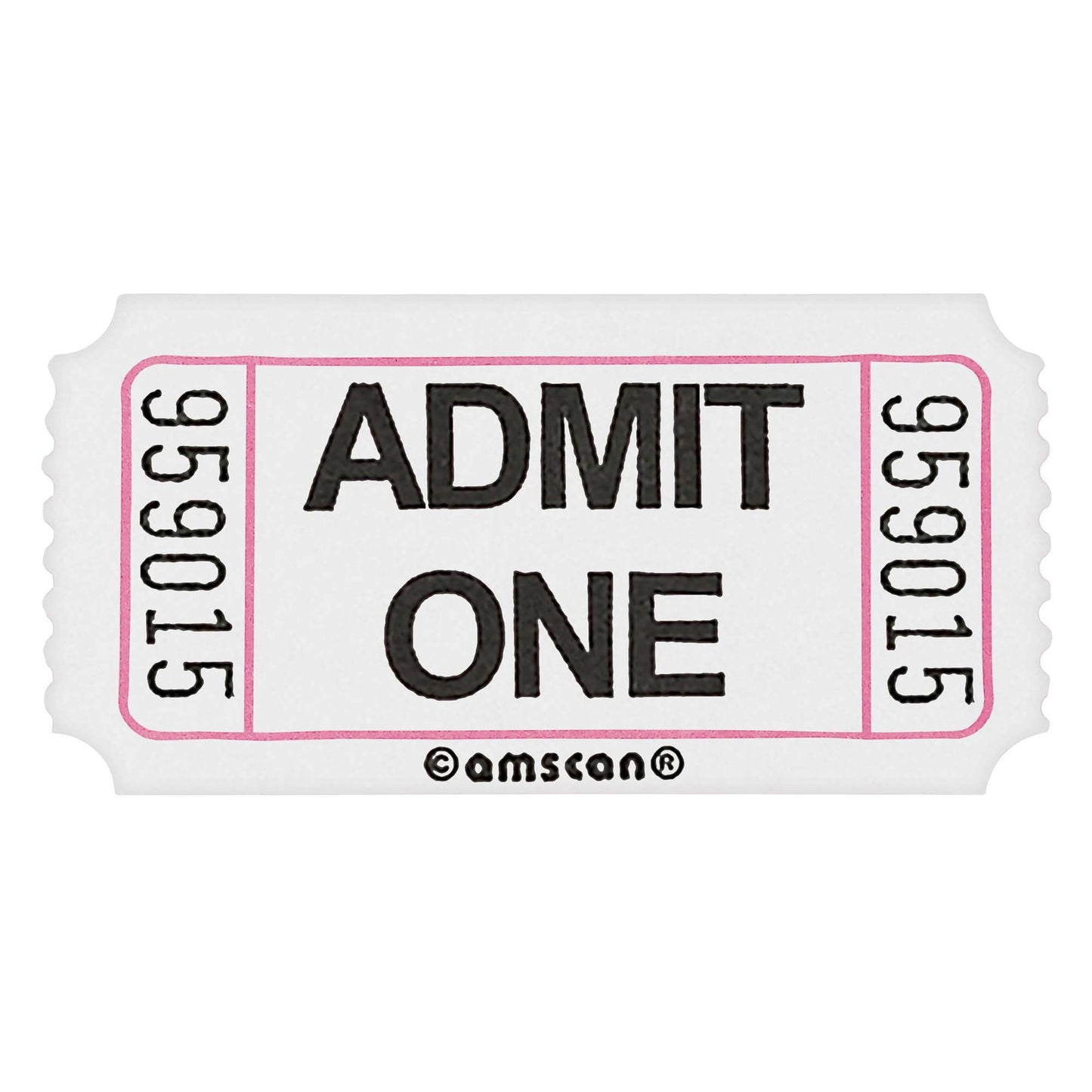 White Admit One Ticket Roll