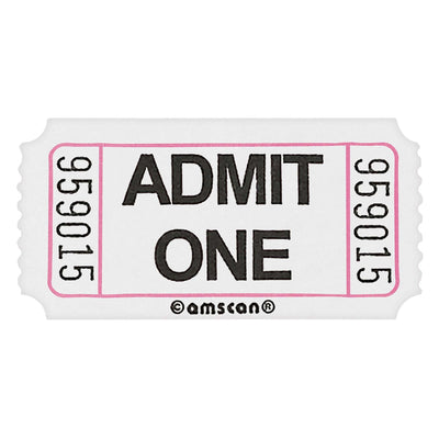White Admit One Ticket Roll