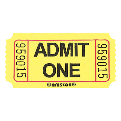 Yellow Admit One Ticket Roll