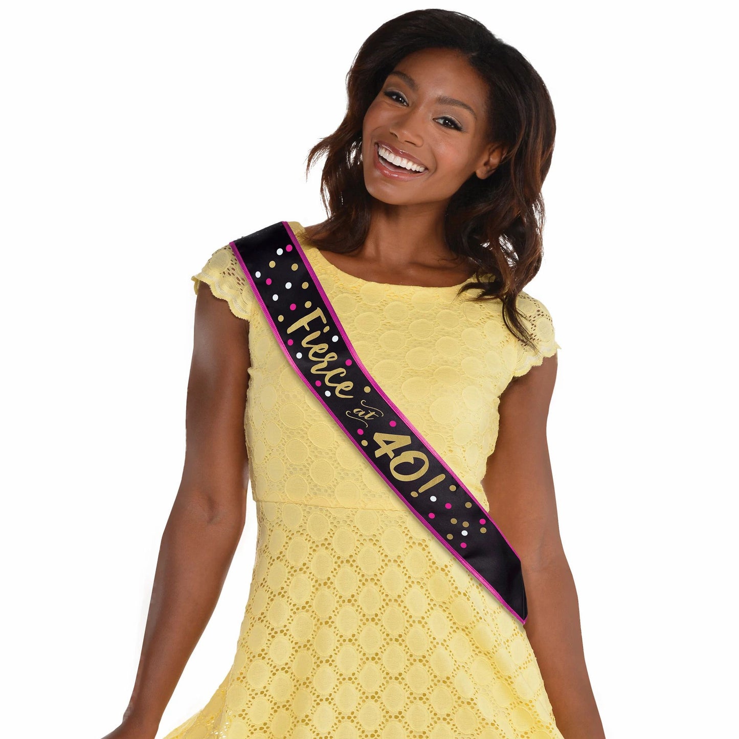 Pink And Gold Milestone 40 Fabric Sash