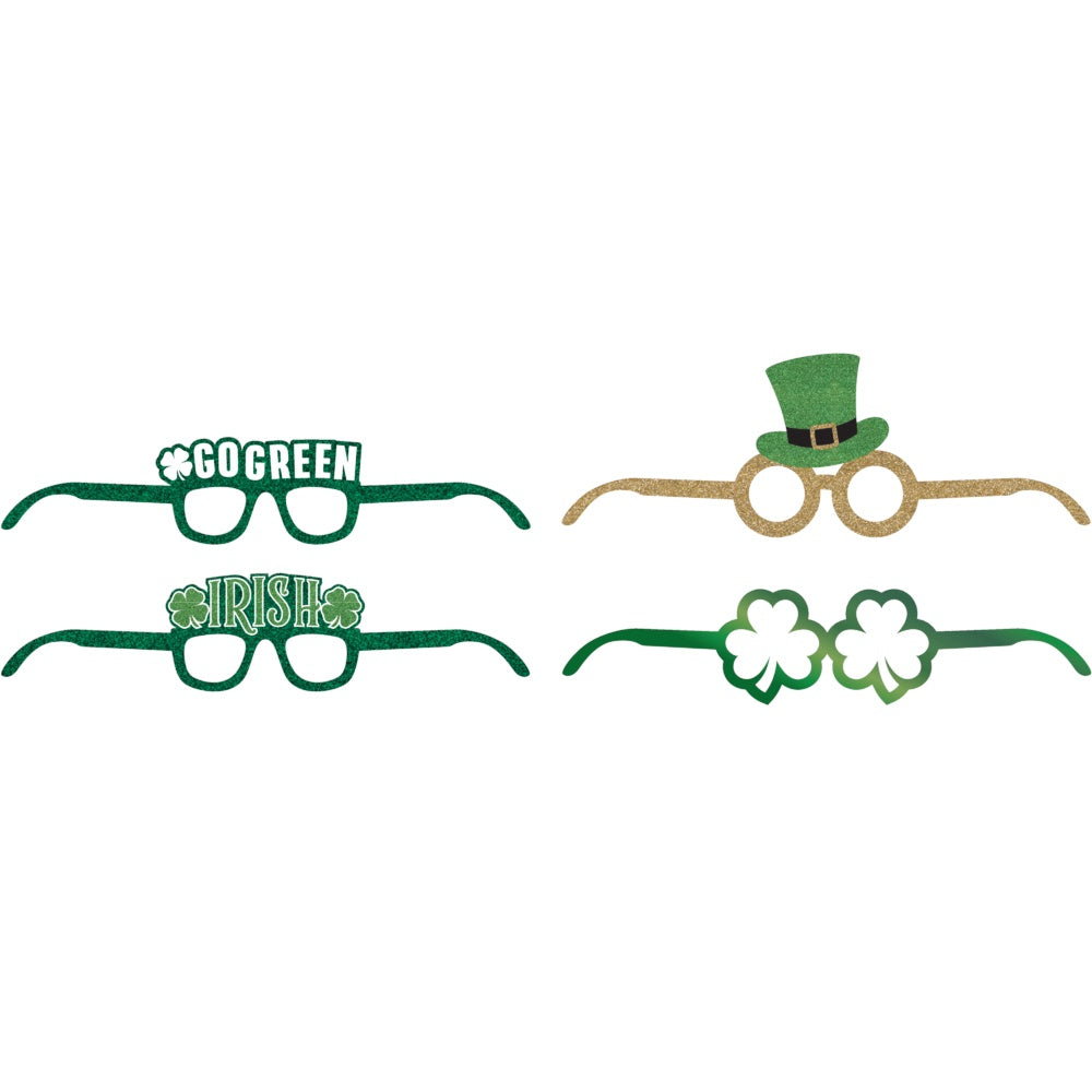 St.Patricks Deluxe Paper Glasses - 4Ct