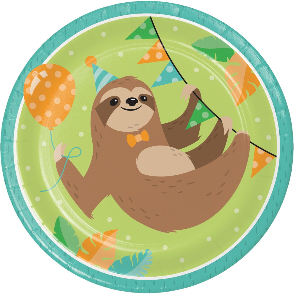 Sloth Party 9" Plates