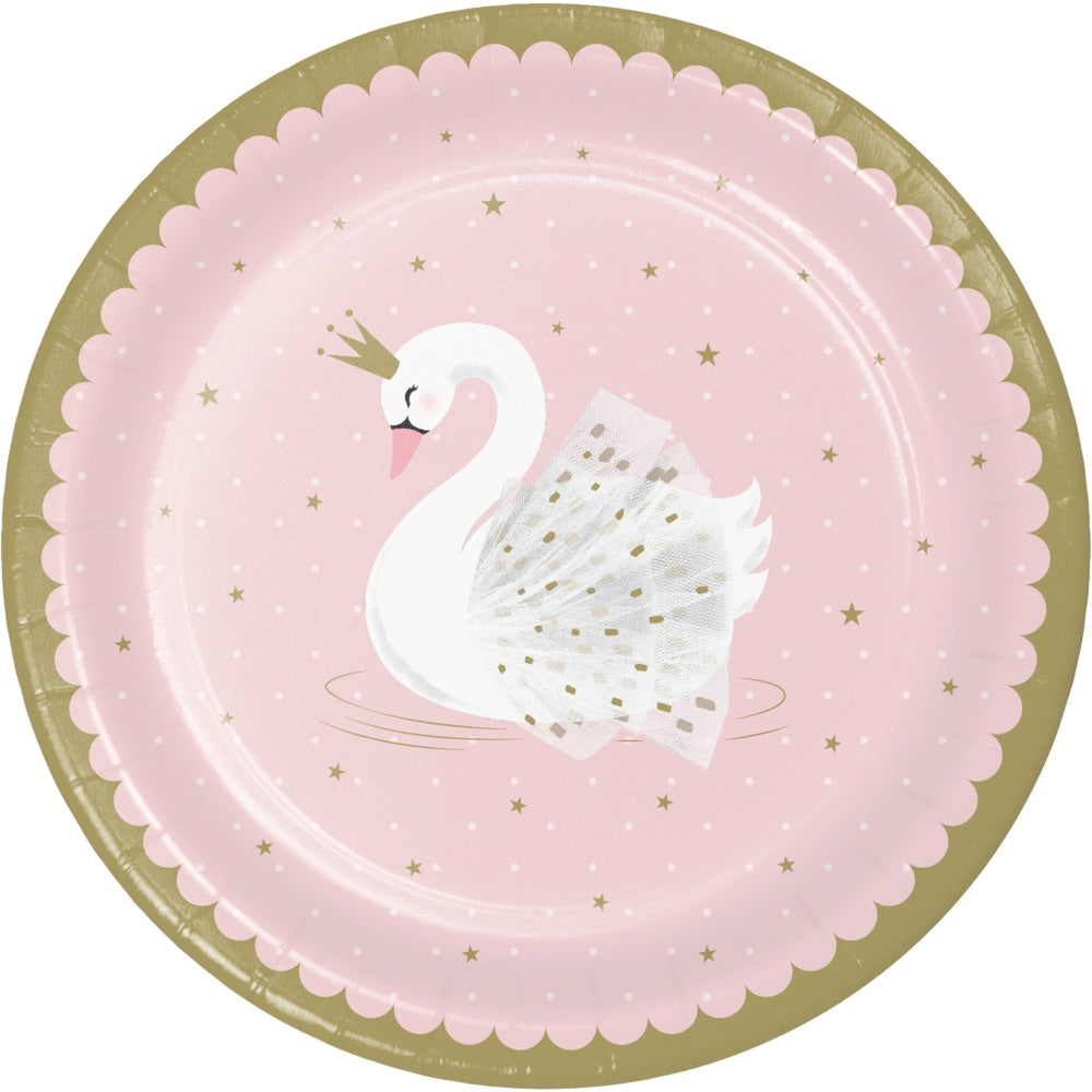 Stylish Swan Party 9In Plates