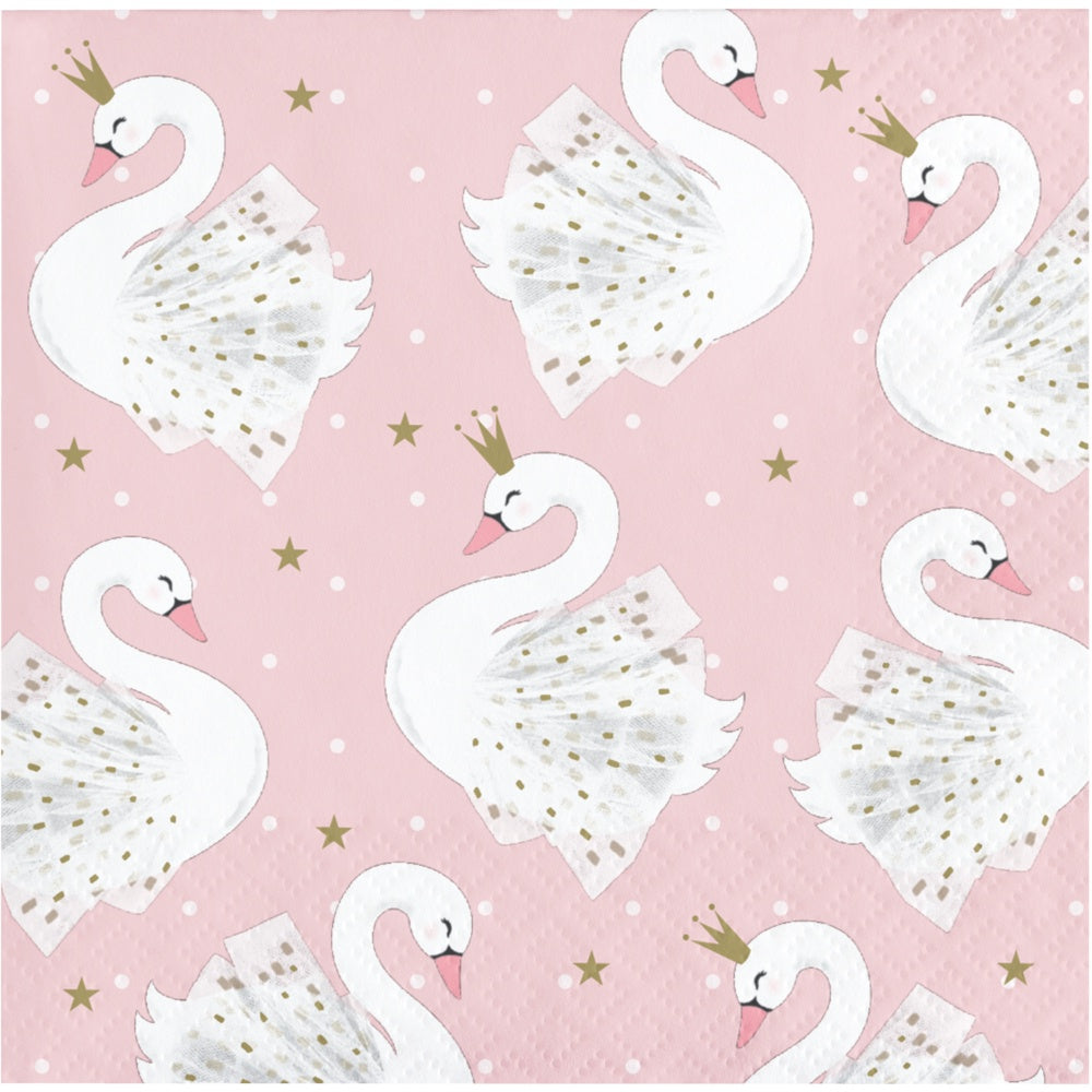 Stylish Swan Party Bev Napkins