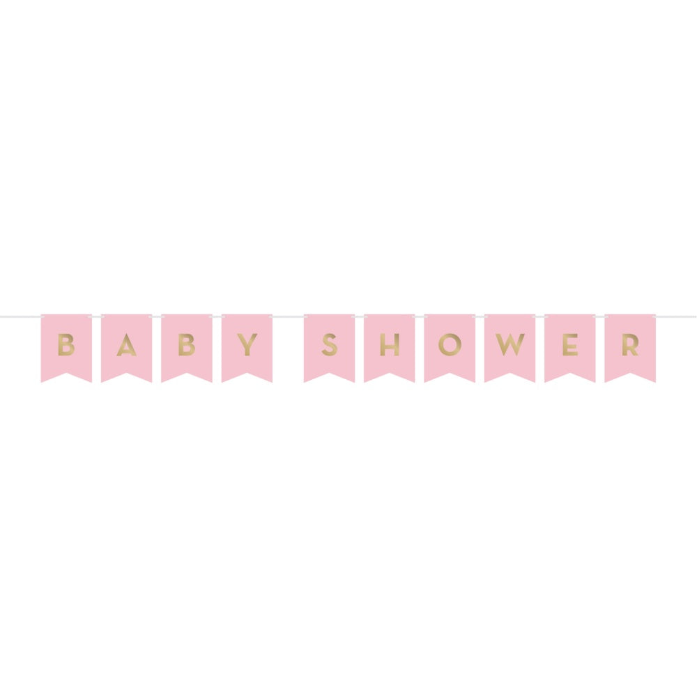 Baby Shower Ribbon Banner-Pink