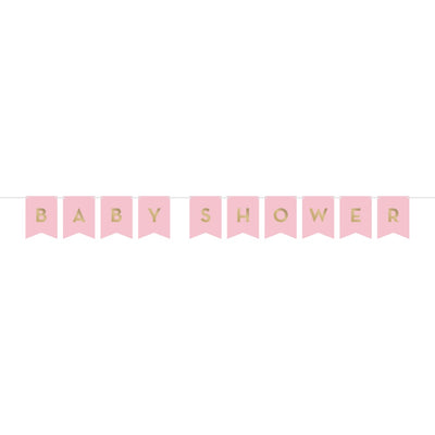 Baby Shower Ribbon Banner-Pink