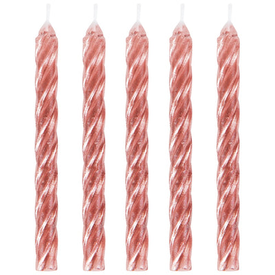 Rose Gold Spiral Candles-24Ct