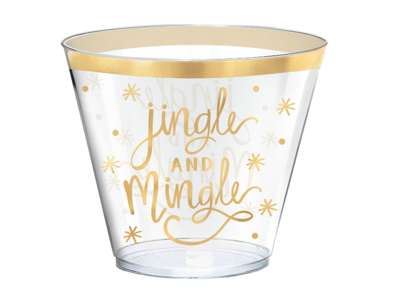 9Oz Hot Stamped Jingle & Mingle Plastic Tumblers, 30Ct
