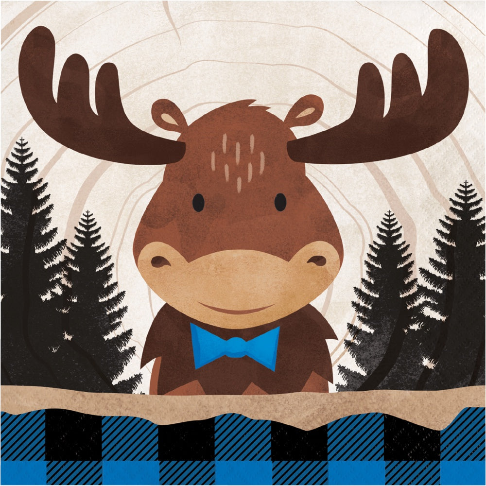 Moose Buffalo Plaid Lunch Napkins