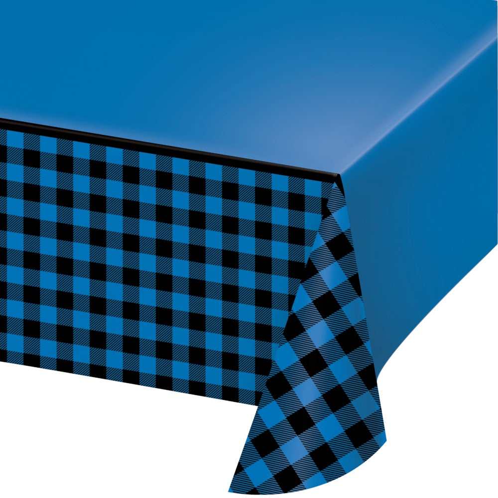 Blue Buffalo Plaid Paper Tablecover