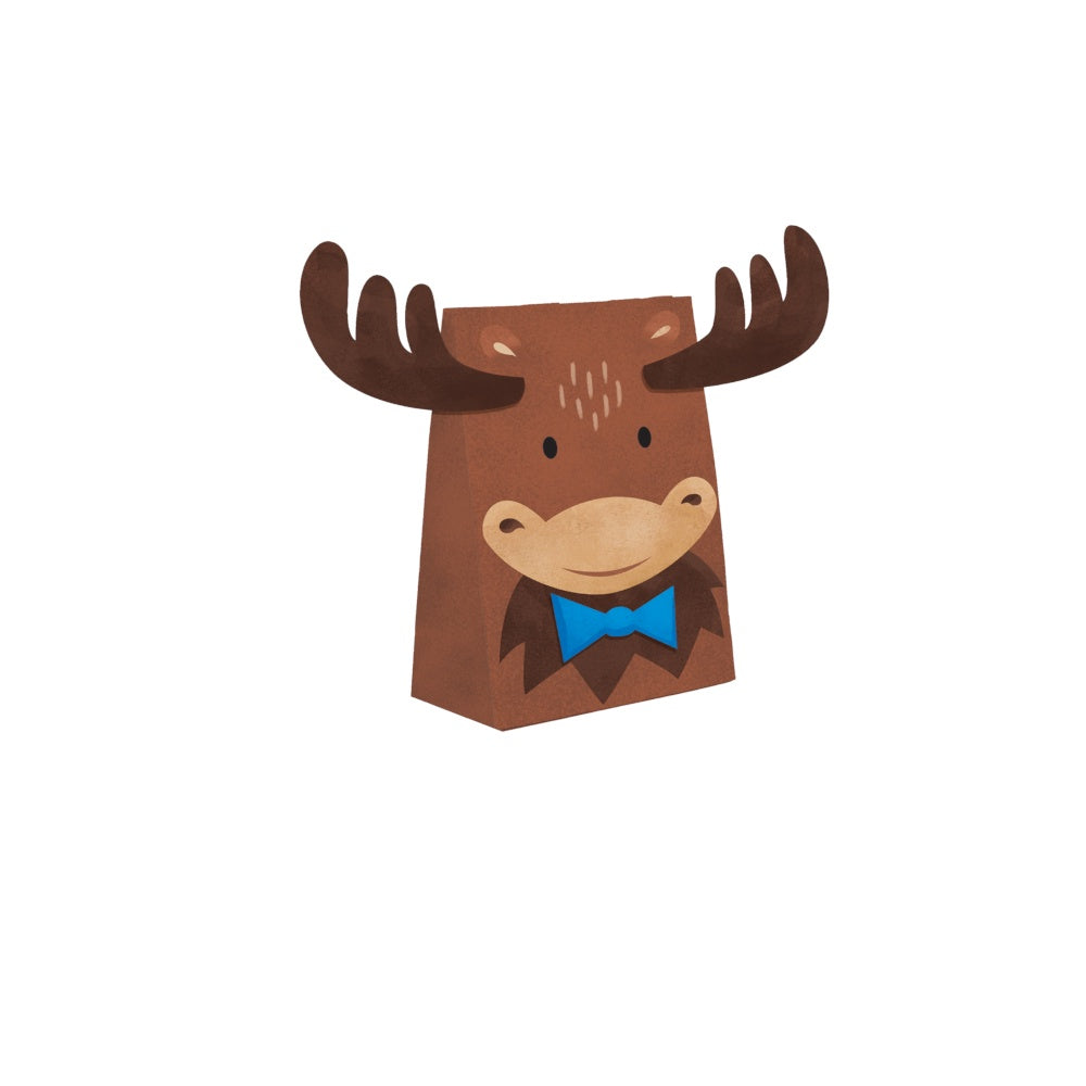 Moose Buffalo Plaid Paper Treat Bags