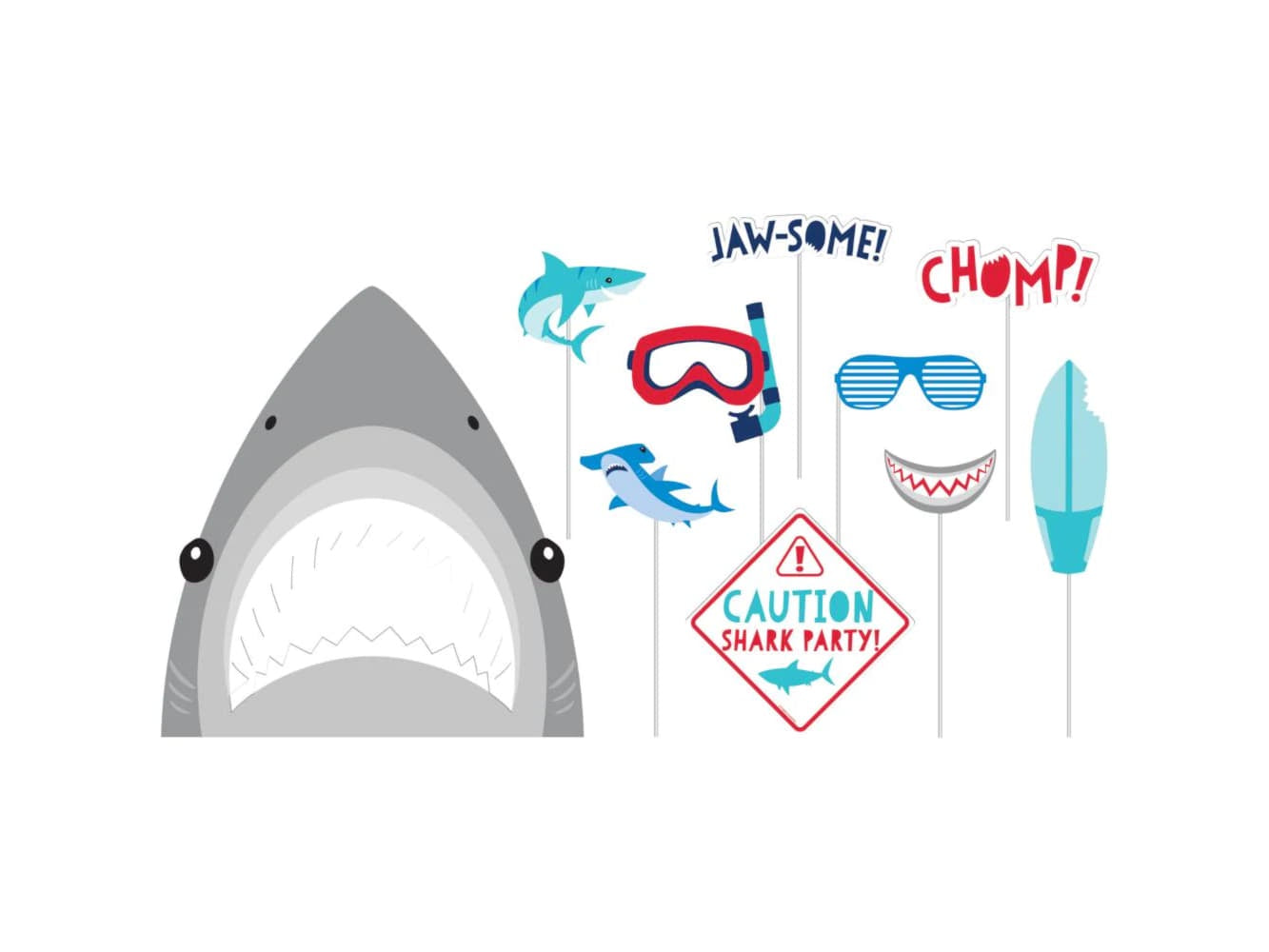 Shark Party Photo Booth Props