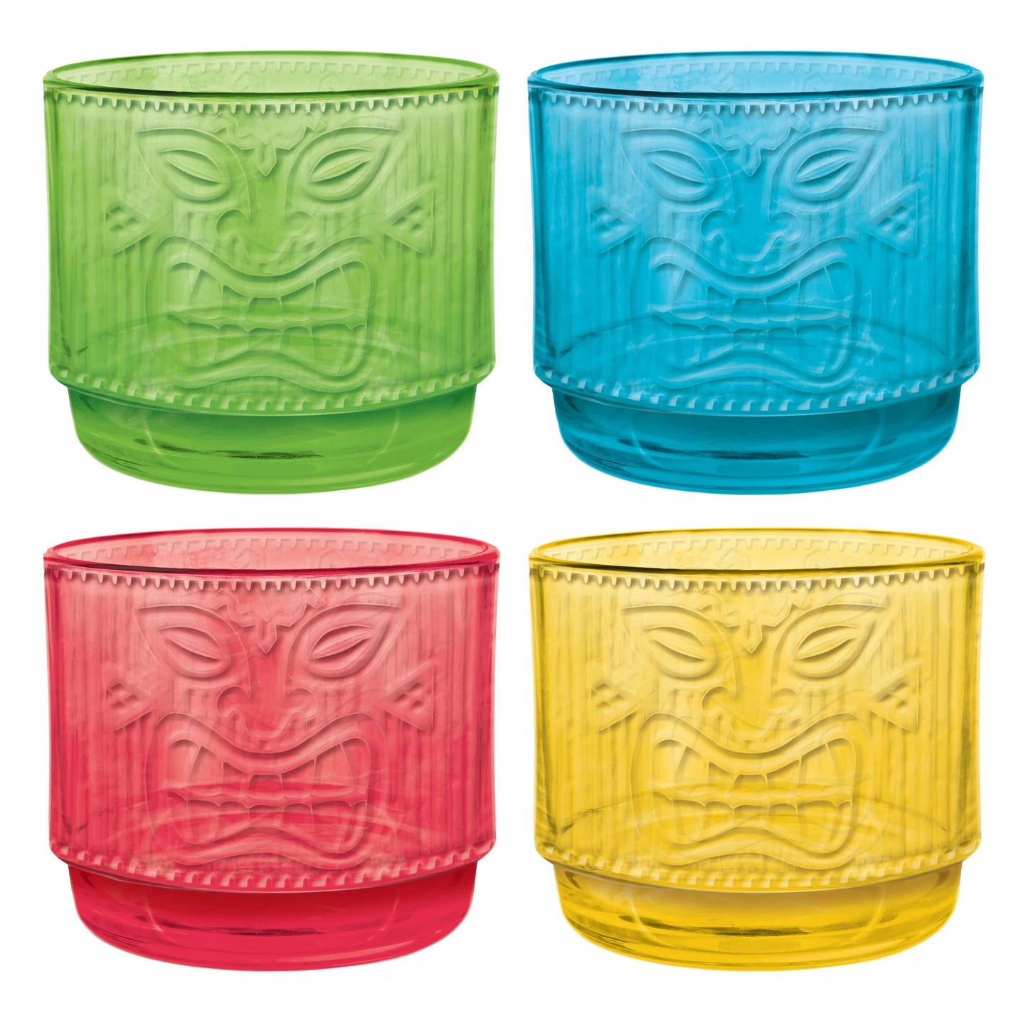 Tiki Embossed Stacking Cup Set