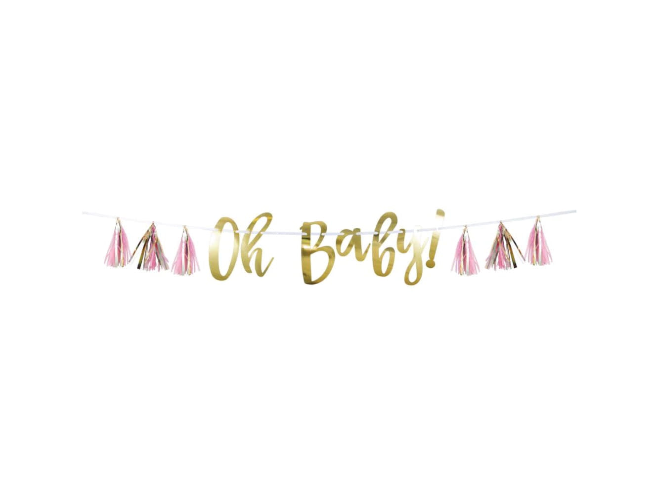 Pink Oh Baby Banner With Tassels
