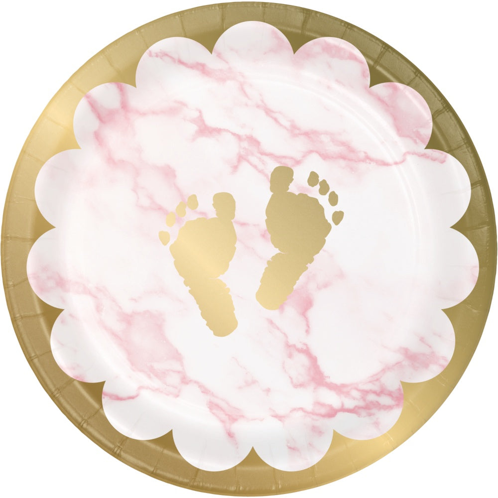 Baby Pink Marble 7In Plates