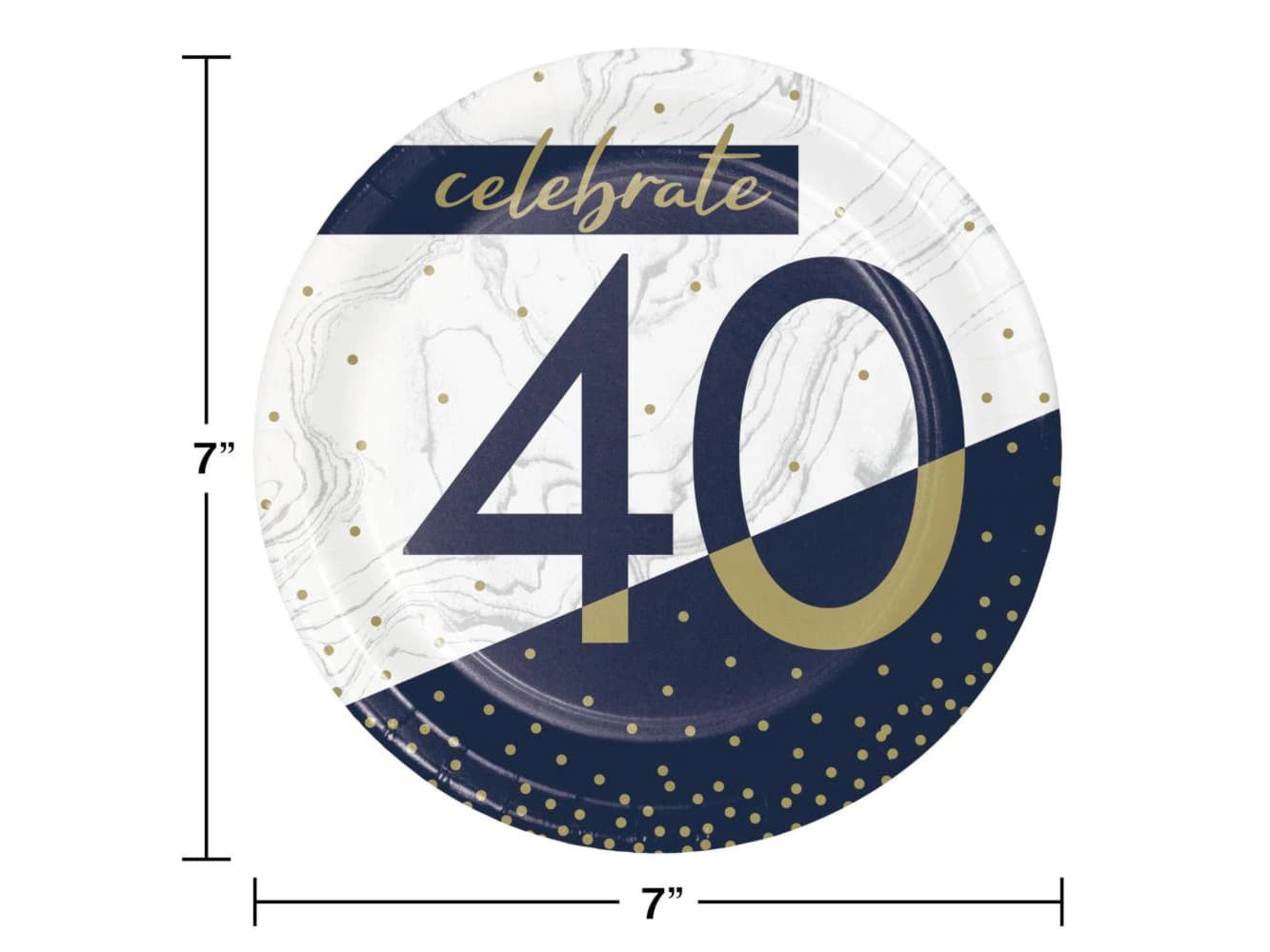 Navy & Gold Milestone 7In Plates-#40