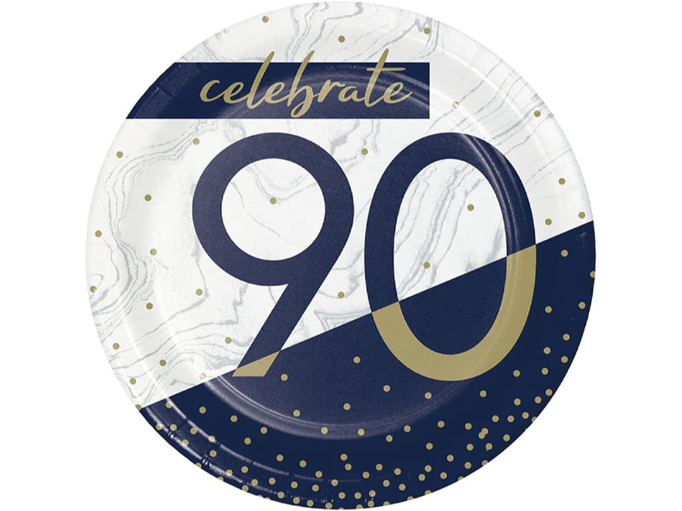 Navy & Gold Milestone 7In Plates-#90