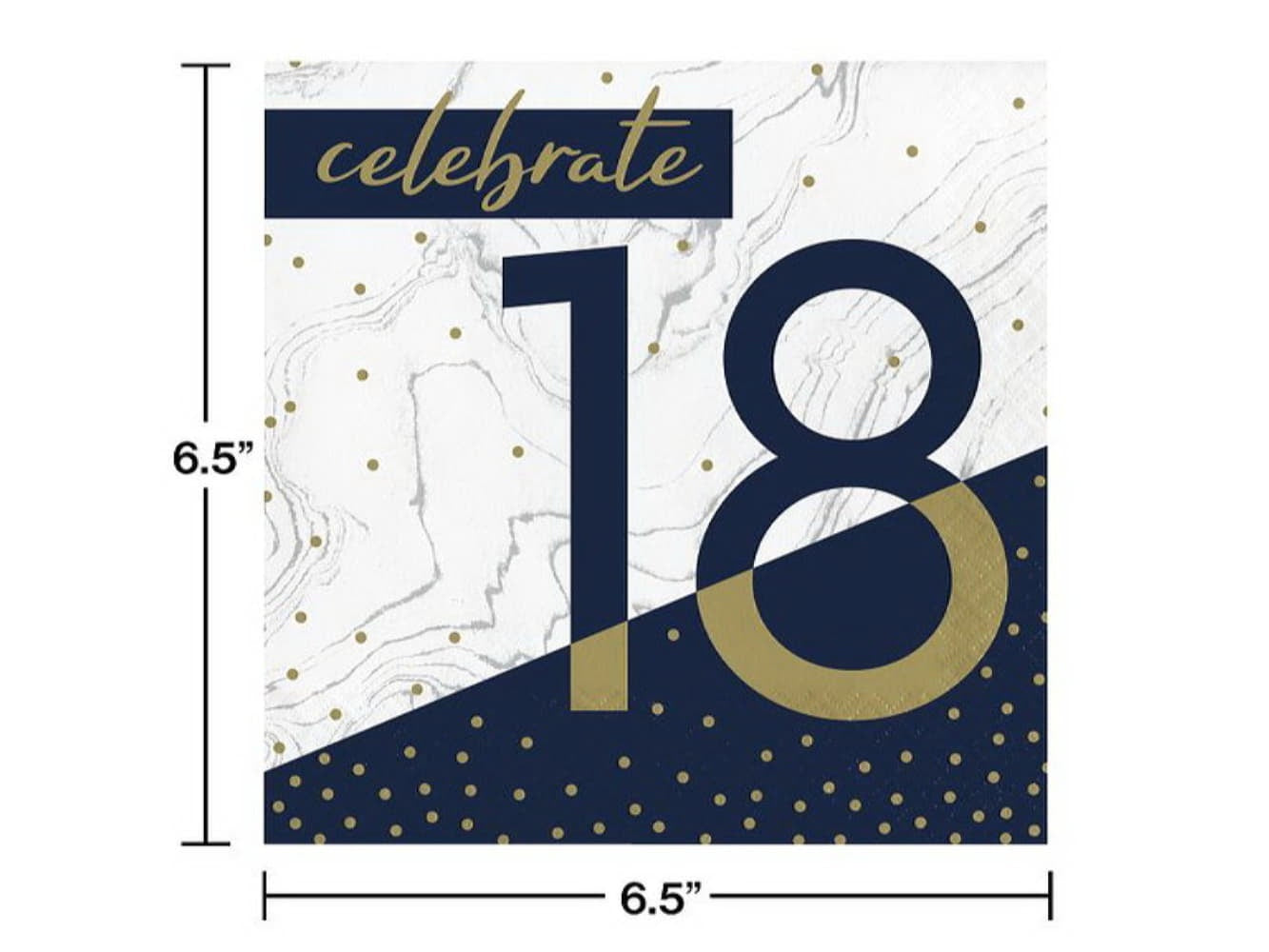 Navy & Gold Milestone Lunch Napkins-#18
