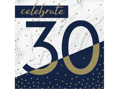 Navy & Gold Milestone Lunch Napkins-#30