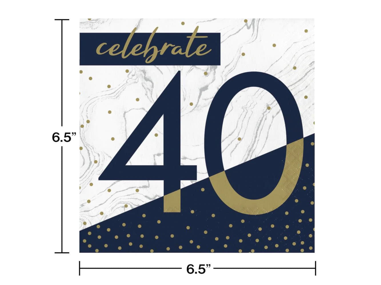Navy & Gold Milestone Lunch Napkins-#40