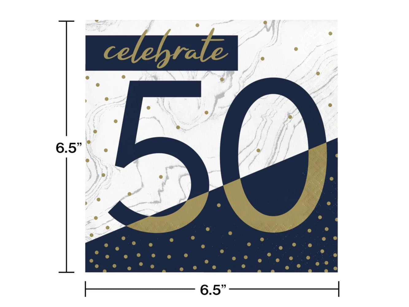 Navy & Gold Milestone Lunch Napkins-#50