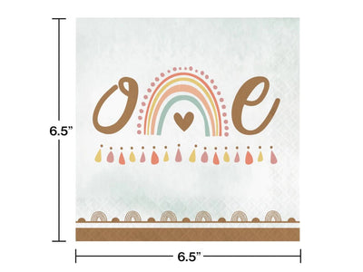 Boho Rainbow Birthday Lunch Napkins-1St