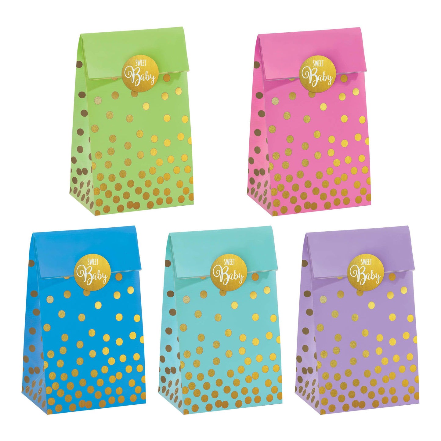 Baby Shower Foil Stamped Bags with Stickers – Neutral