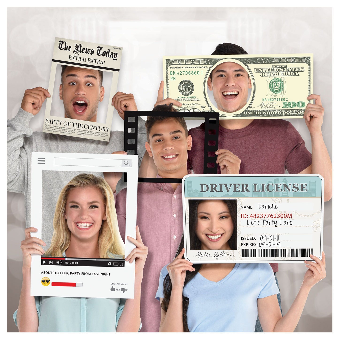 Jumbo Photo Props - Licence/Money Etc.