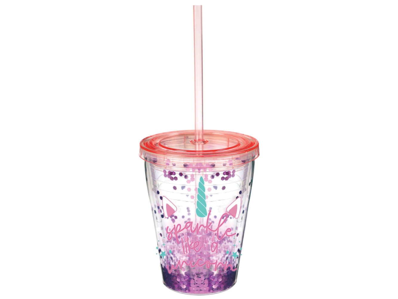 Enchanted Unicorn Confetti Tumbler, 12Oz
