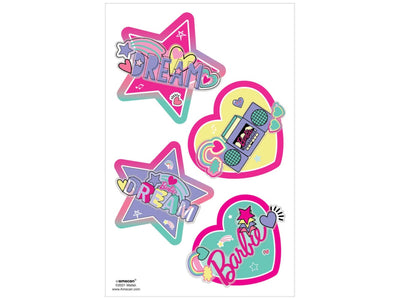 Barbie Dream Together 3D Tattoos, 7 3/4" X 4 1/8", 4/Pk