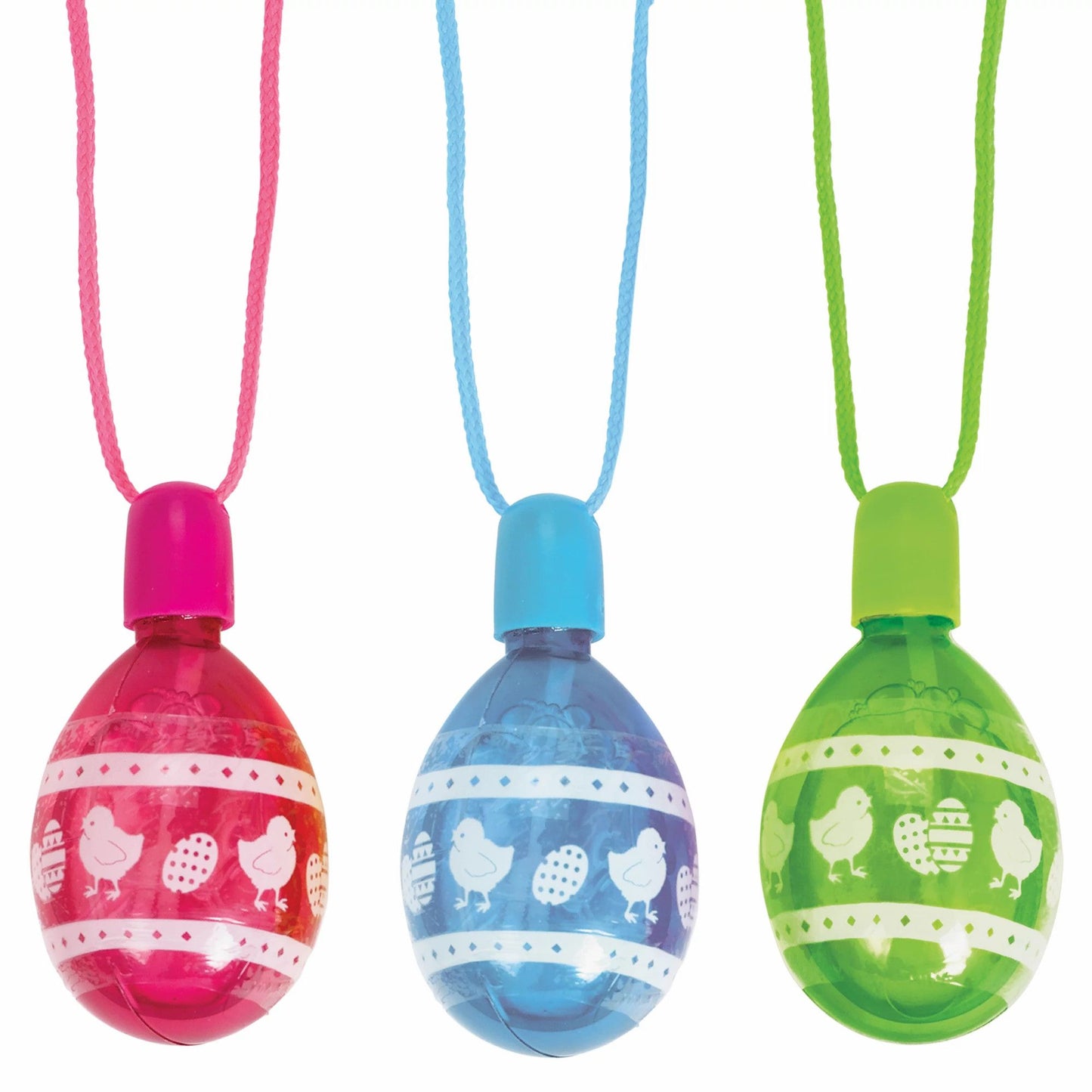 Egg Shaped Bubble Necklaces - 3Pk/Disc