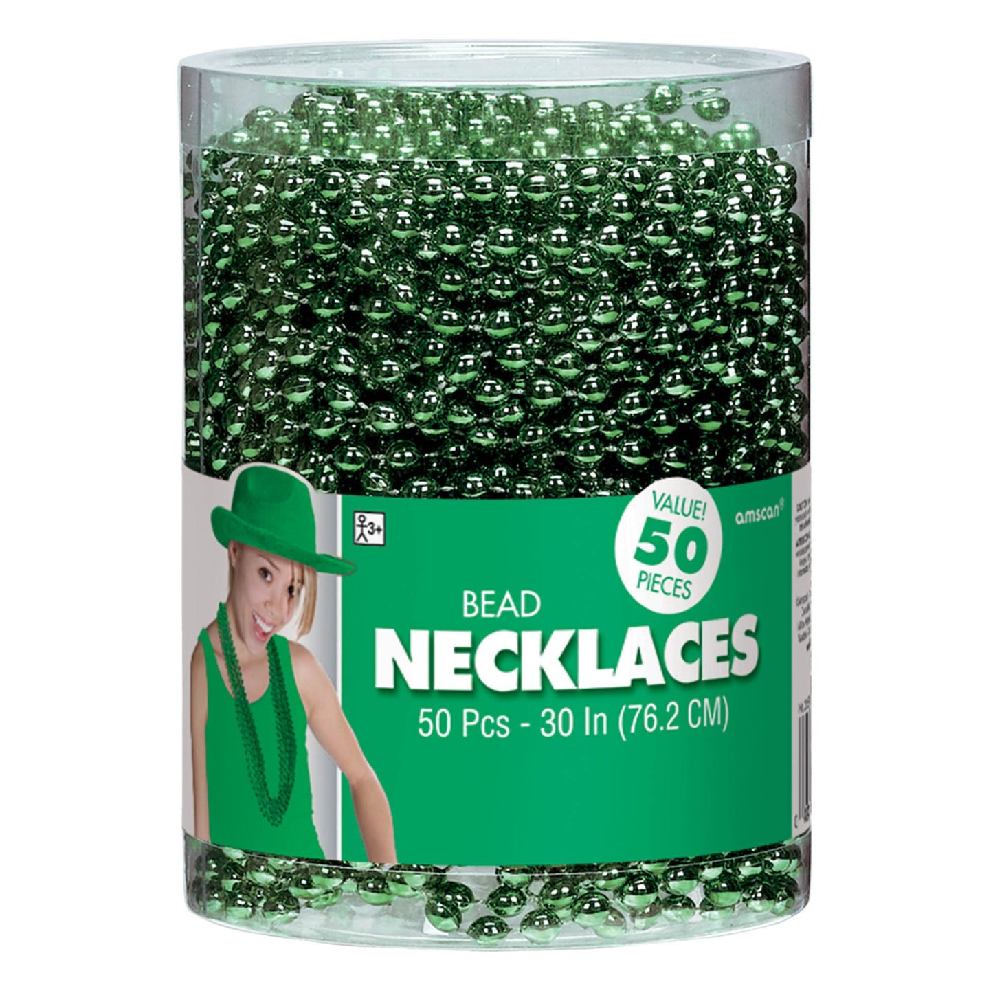 Green Bead Necklaces, 50Ct