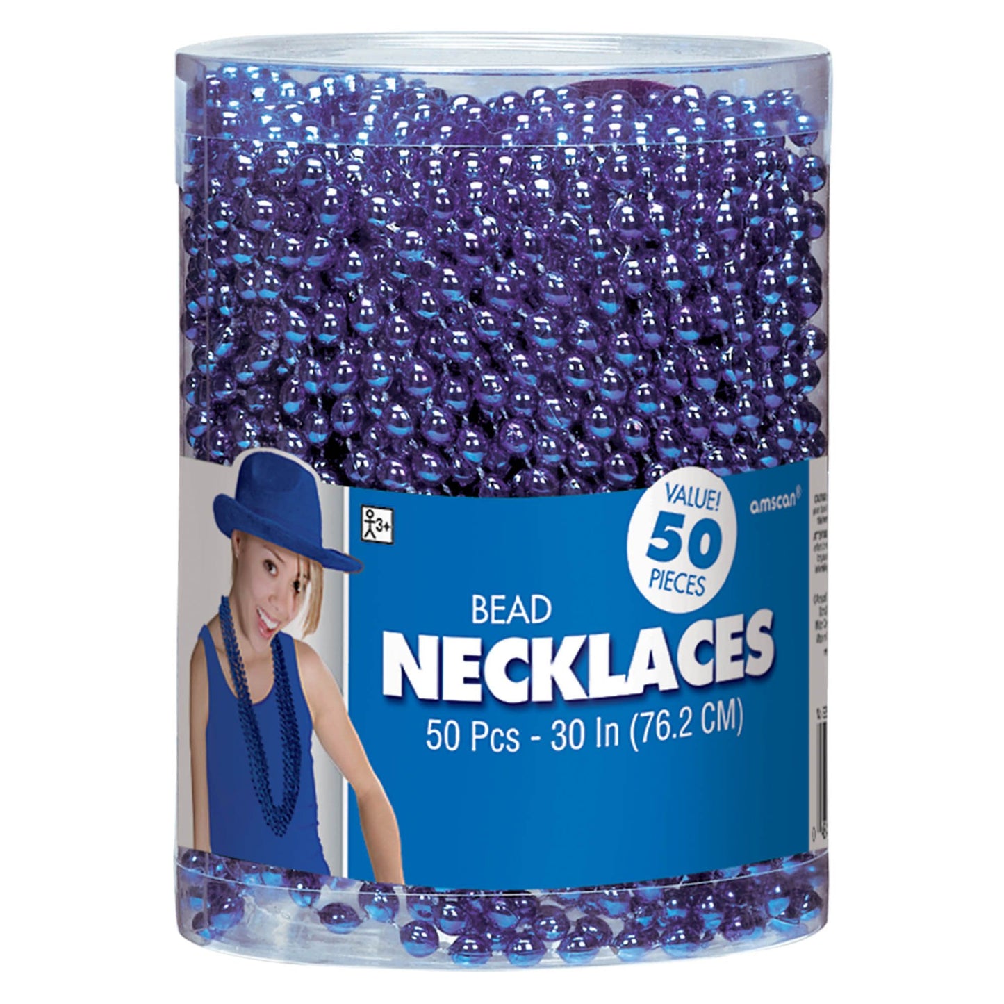 Blue Bead Necklaces, 50Ct