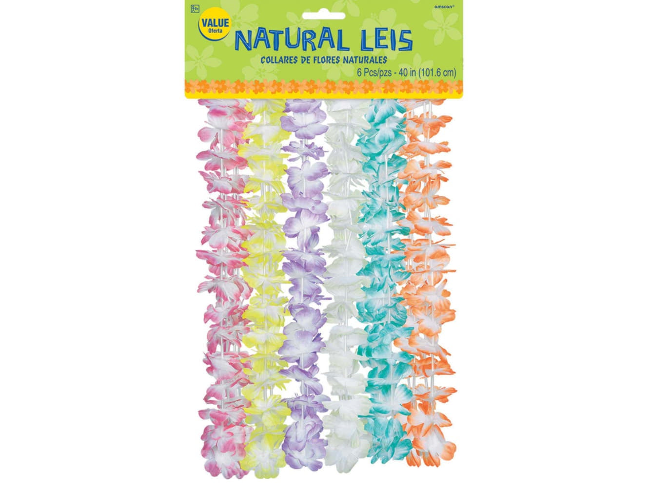 40" Value Pack Natural Leis-6Pcs