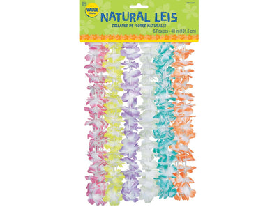40" Value Pack Natural Leis-6Pcs