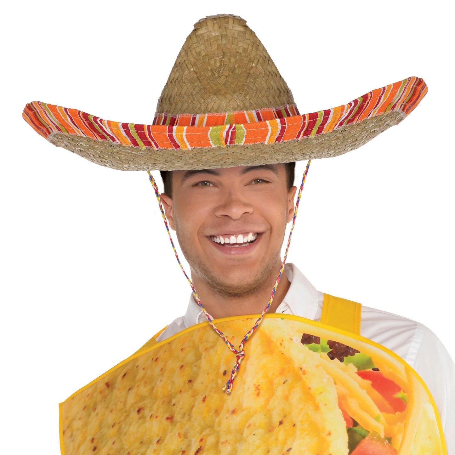 Striped Straw Sombrero