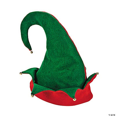 Elf Hat With Bells - Red/Green