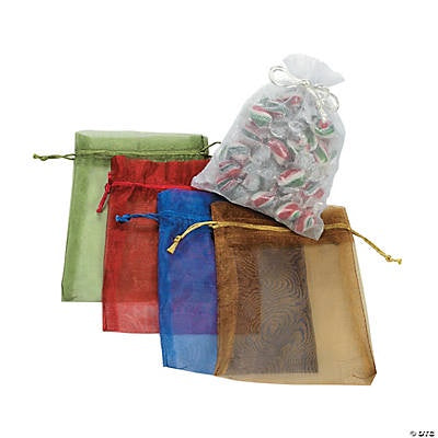 Sheer Mesh Drawstring Gift Bags 1Dz