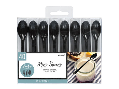 4" Mini Spoons-Black, 40/Pk