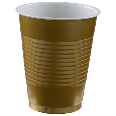 18Oz Plastic Cups-Gold Sparkle