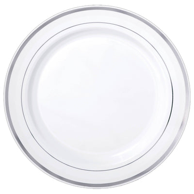 White & Silver Trim 16In Tray