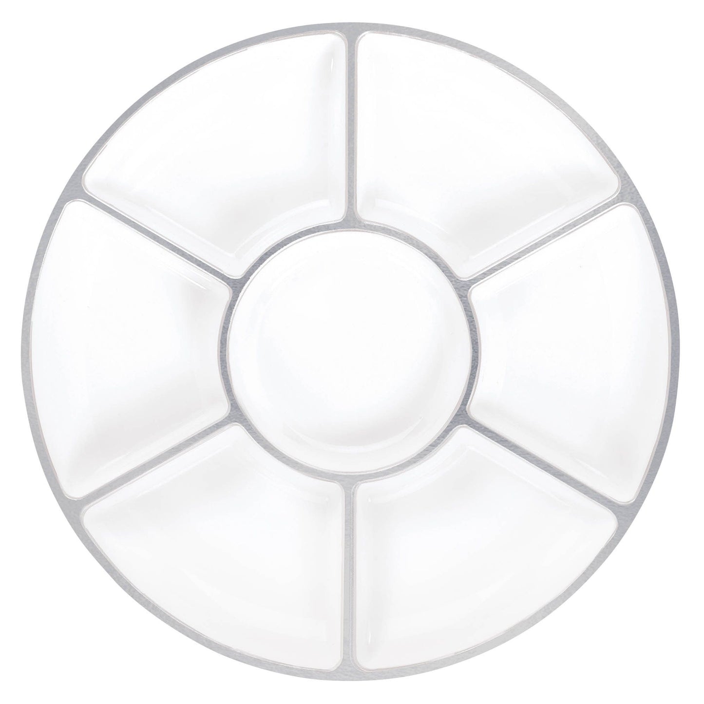 White/Silver Trim Compartment Tray