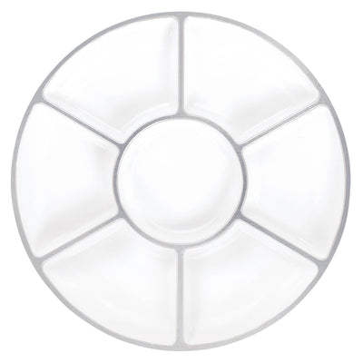 White/Silver Trim Compartment Tray