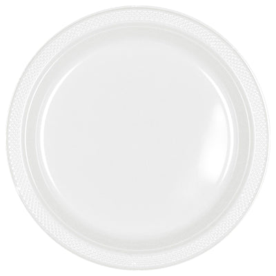 7In Plastic Plates-Frosty White