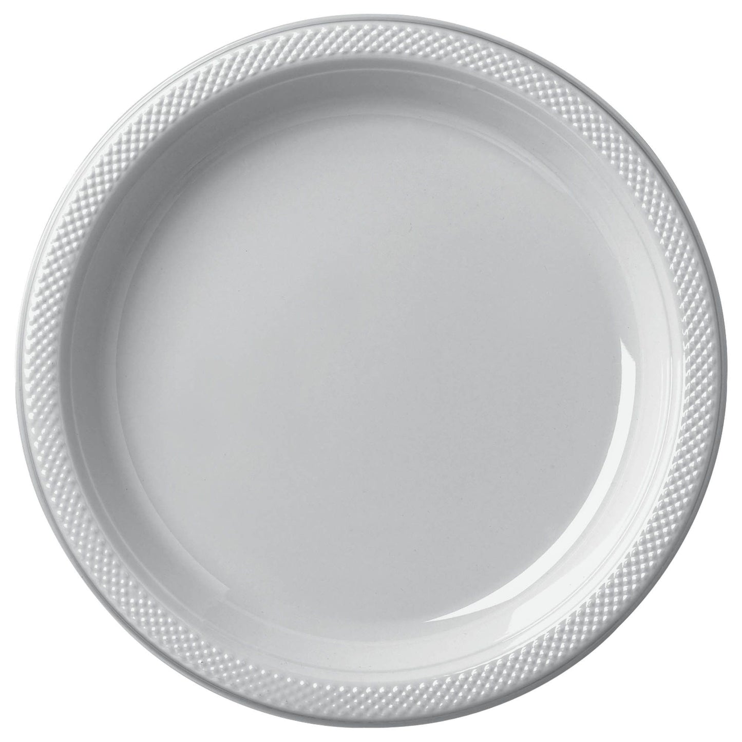 7In Plastic Plates-Silver