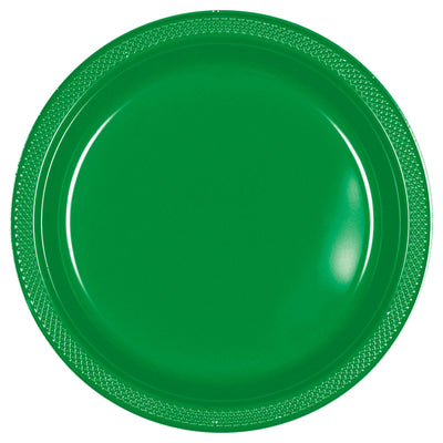 10In Plastic Plates - Festive Green