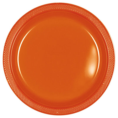 10In Plastic Plates-Orange Peel