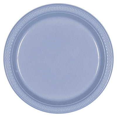 10In Plastic Plates-Pastel Blue