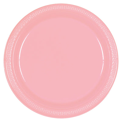 10In Plastic Plates-New Pink