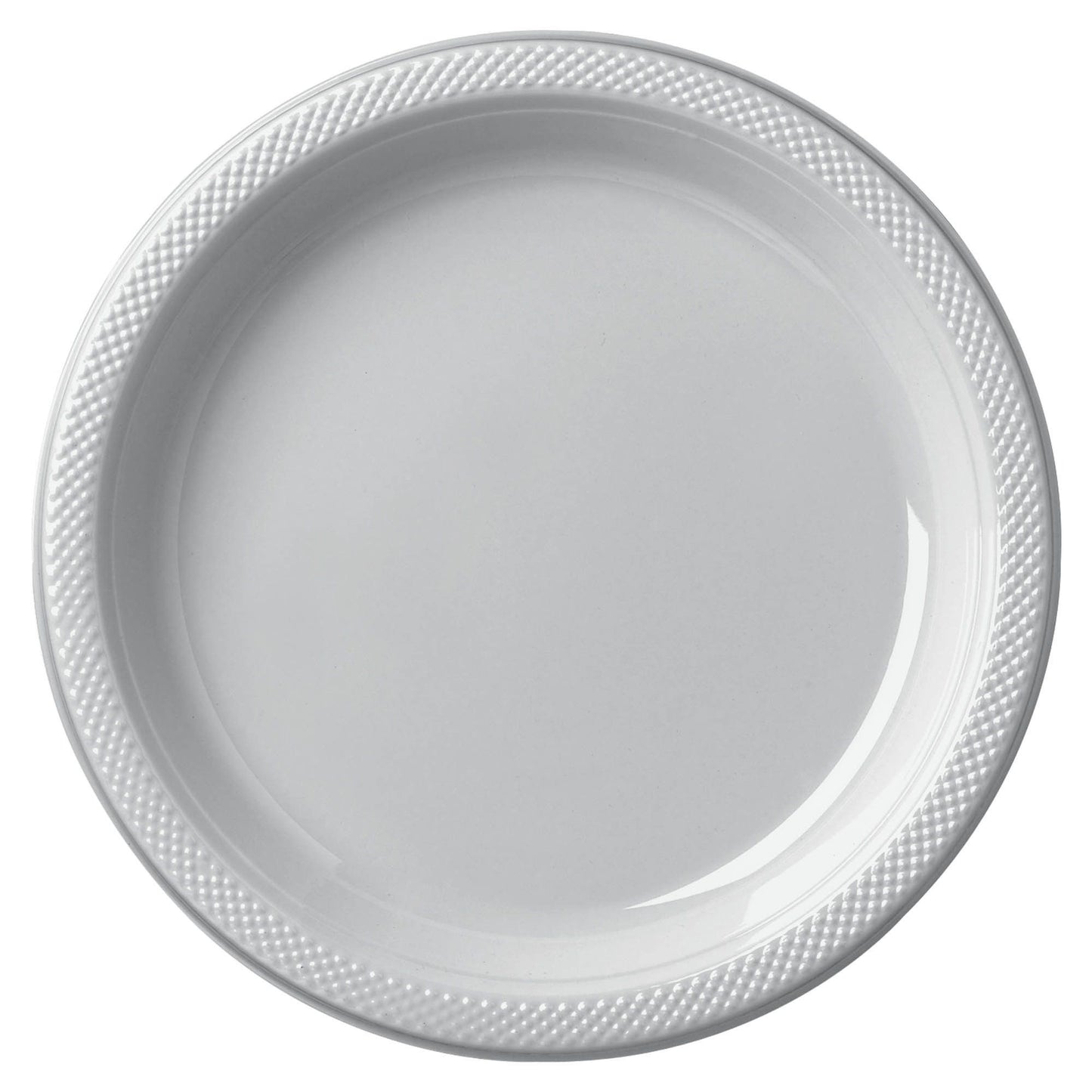 10In Plastic Plates - Silver